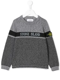 sweat rayé à logo