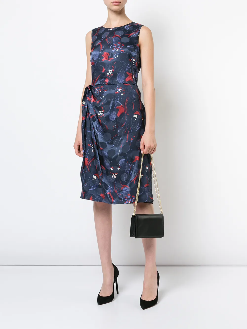Emporio Armani vestido midi con estampado abstracto - Azul - Emporio Armani  | Mystilo