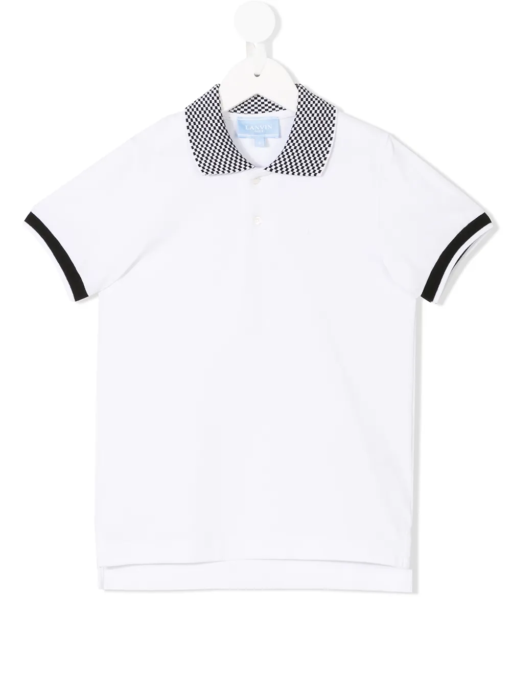Lanvin Enfant check collar polo shirt | White | Image 1