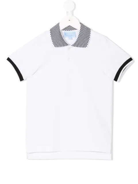Lanvin Enfant check collar polo shirt