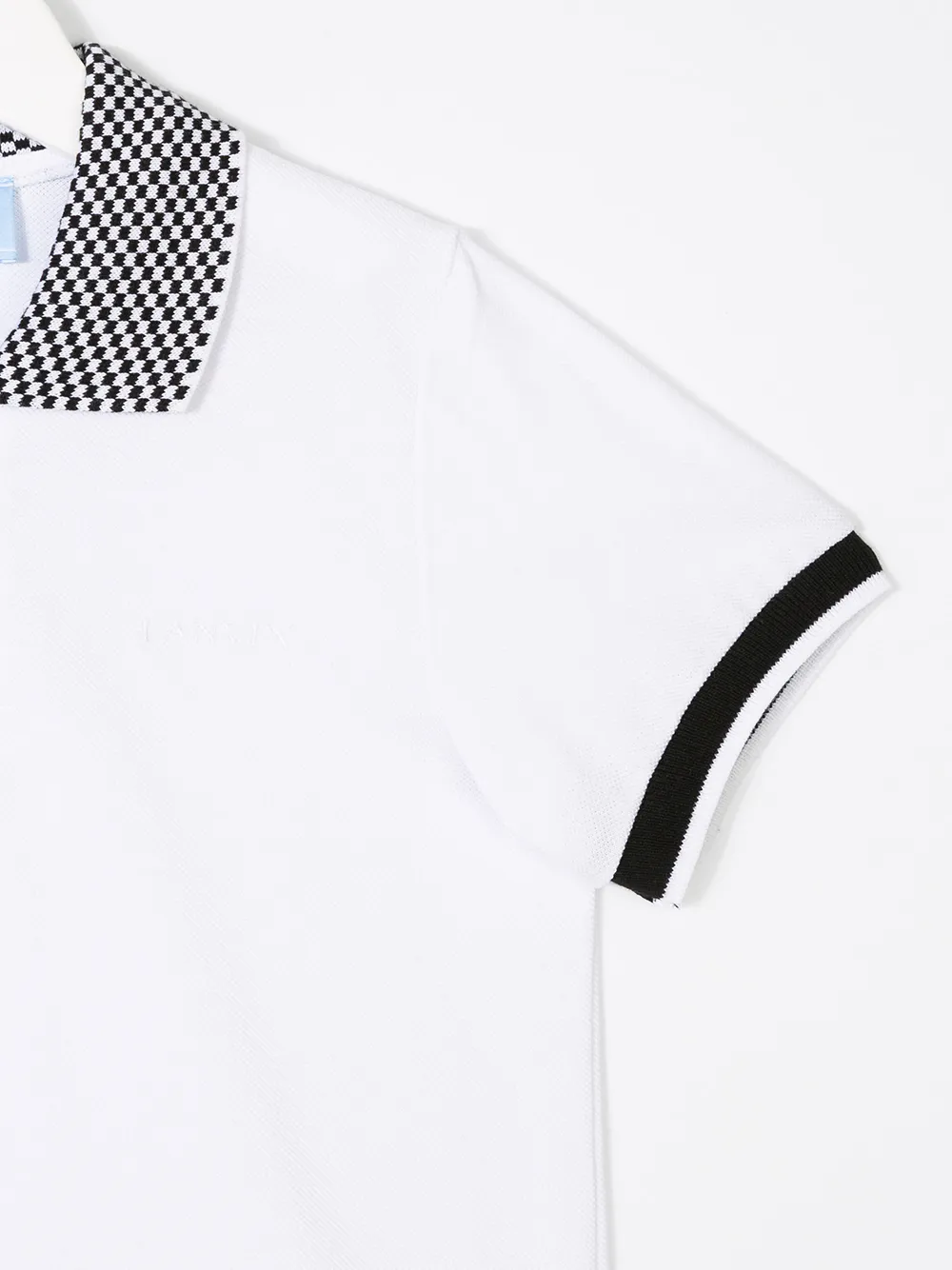 Lanvin Enfant poloshirt met geruite kraag Wit