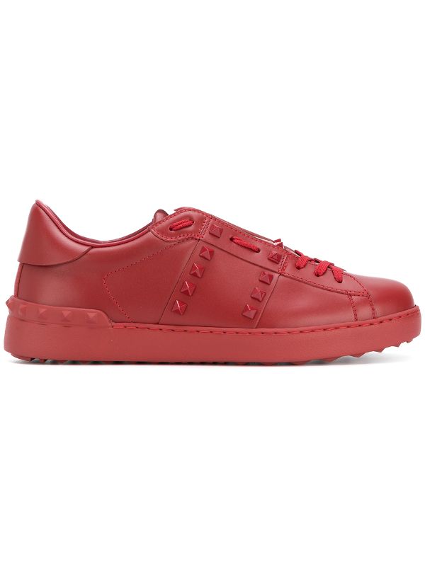 valentino rockstud sneakers red