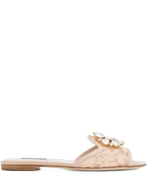Dolce & Gabbana Rainbow Lace brooch-detail sandals
