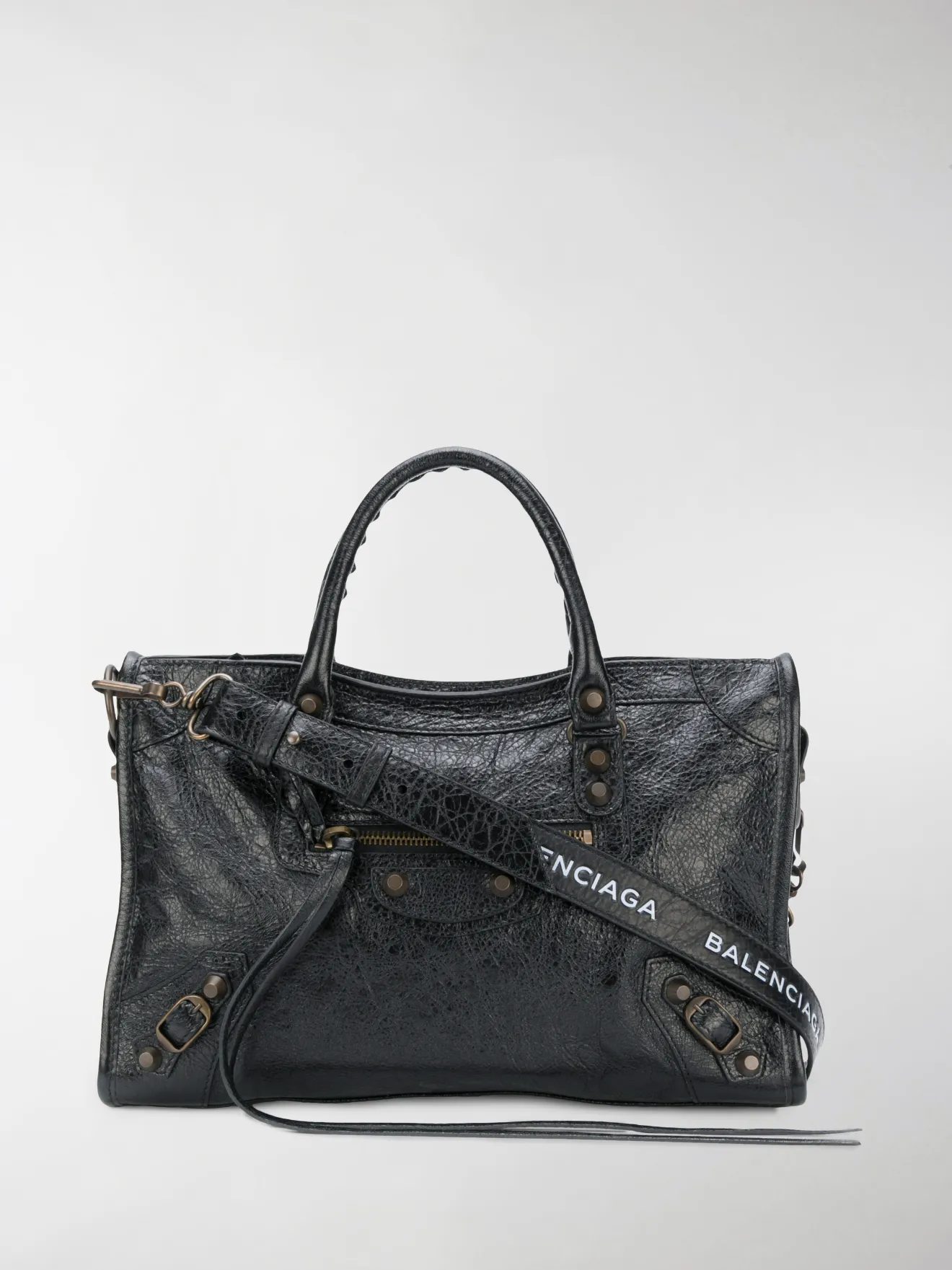 balenciaga logo strap bag