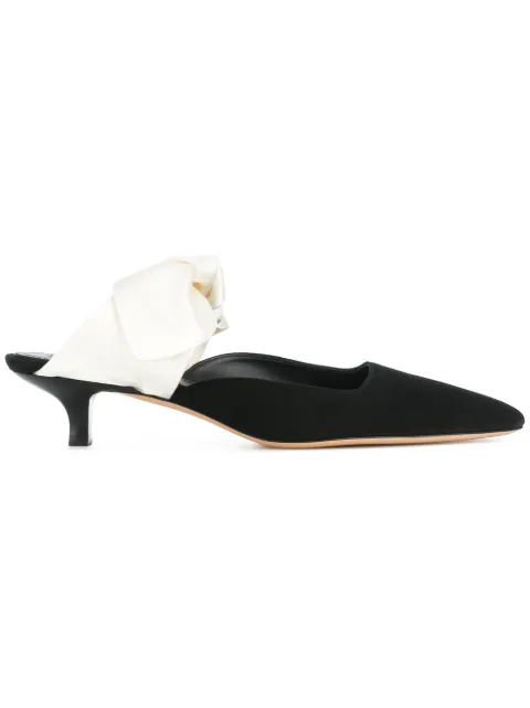 the row coco suede and satin mules