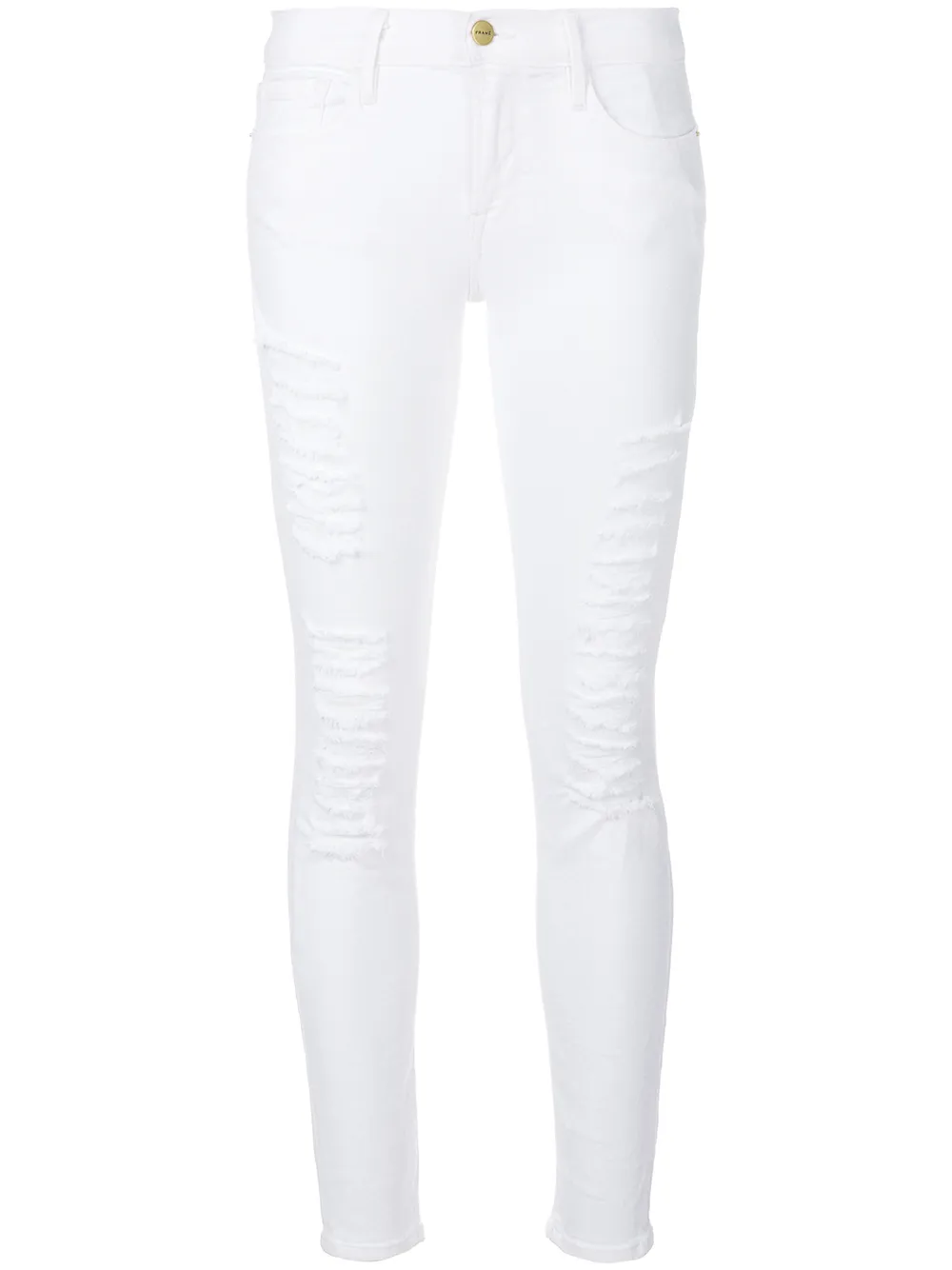 FRAME Gerippte Skinny-Jeans - Weiß