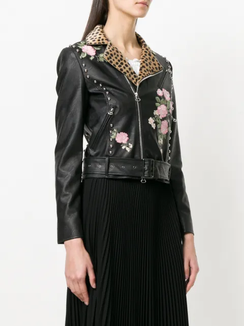 à Farfetch Veste De Broderies Twin Set Moto OwI18x7q6