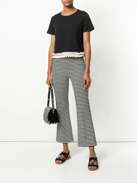 Jour/Né cropped lace trim T-shirt