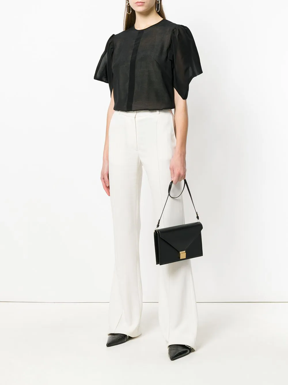Victoria Beckham envelope clutch handbag - Zwart