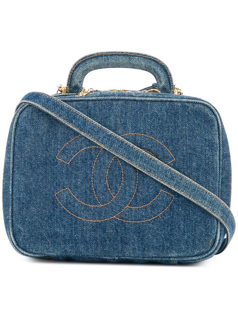 Affordable HOT SALE CHANEL 1996-1997 denim 2way cosmetic bag Women