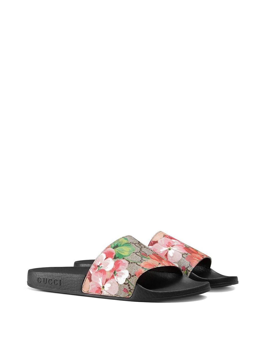 gg blooms supreme slide sandal blue