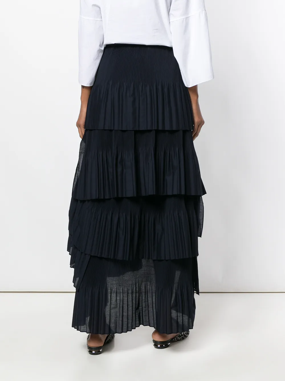 Brunello Cucinelli asymmetrische tierrok Blauw