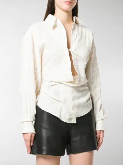 Jacquemus asymmetric gather blouse 