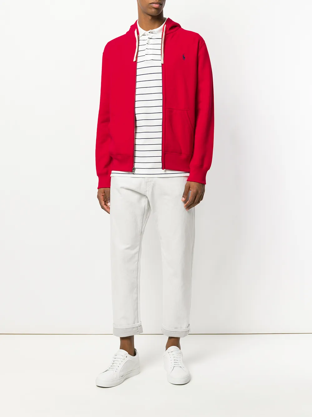 Polo Ralph Lauren logo embroidered hoodie Rood
