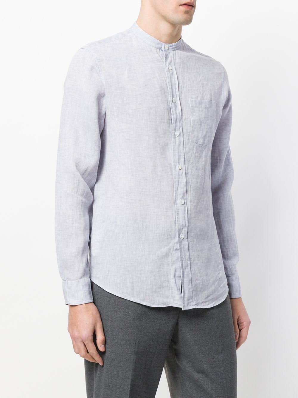 armani collarless shirt