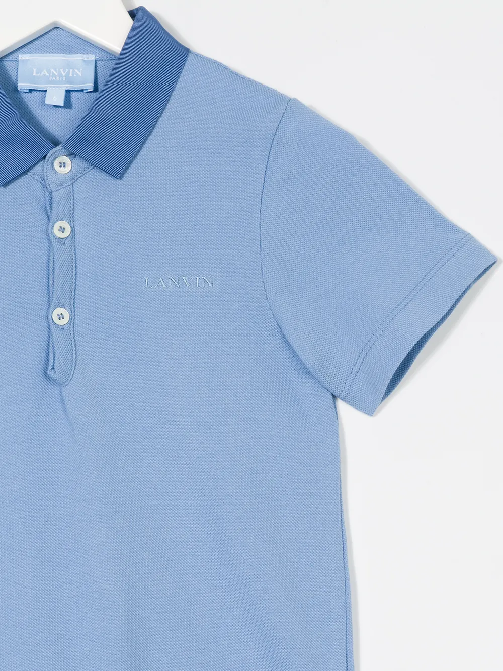 Lanvin Enfant poloshirt met geborduurd logo Blauw