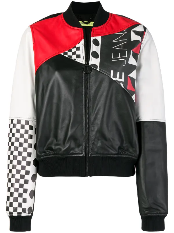 Farfetch Couture Bomber Versace colour Jacket block Jeans mnwN0v8