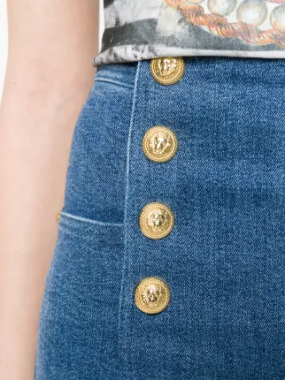 button-embellished flared jeans展示图