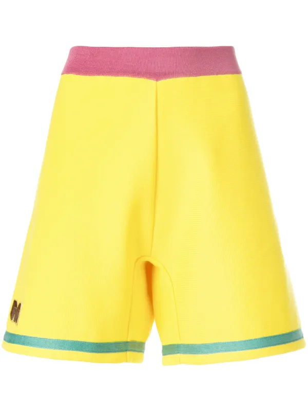 yellow track shorts