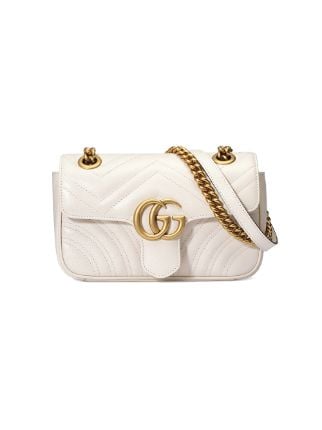 Gucci GG Marmont Mini Shoulder Bag, White, Leather