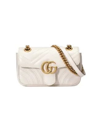 GG Marmont mini bag in white leather