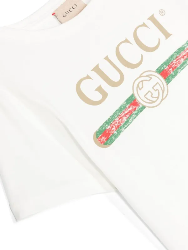 Gucci Kids logo print short sleeved T shirt Farfetch