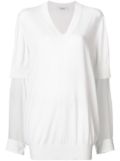 Givenchy sheer sleeve sweater - White