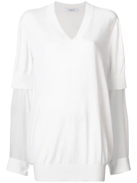 Givenchy sheer sleeve sweater