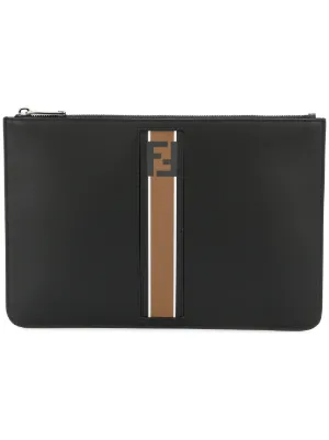 Men S Fendi Clutches Clutch Purses Farfetch Fendi Logo Stripe Detail Clutch