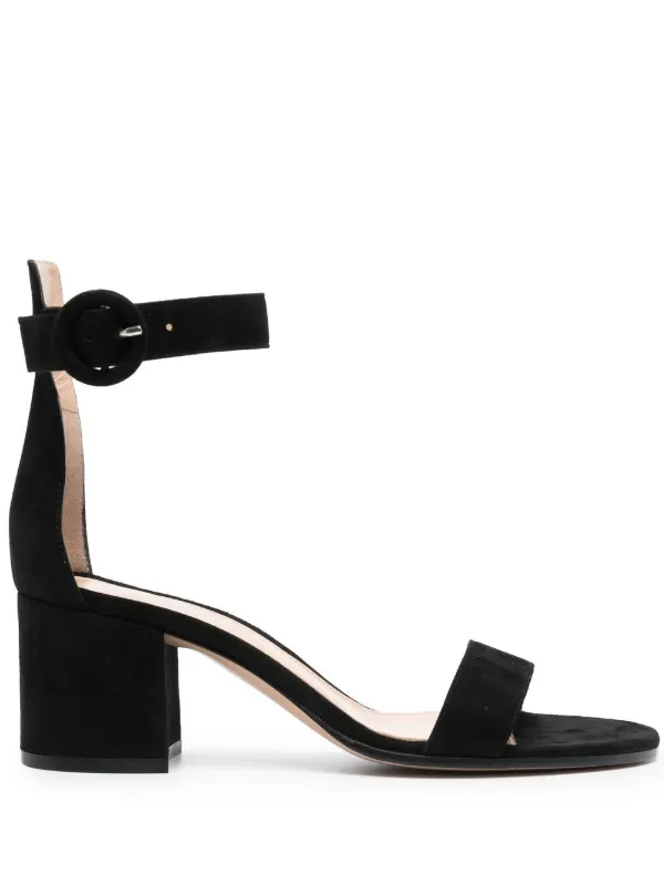 Gianvito Rossi Versilia 60mm Suede Sandals | Black | FARFETCH