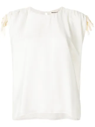 de descubiertos corbata Blusa hombros con SqwIzWFHd
