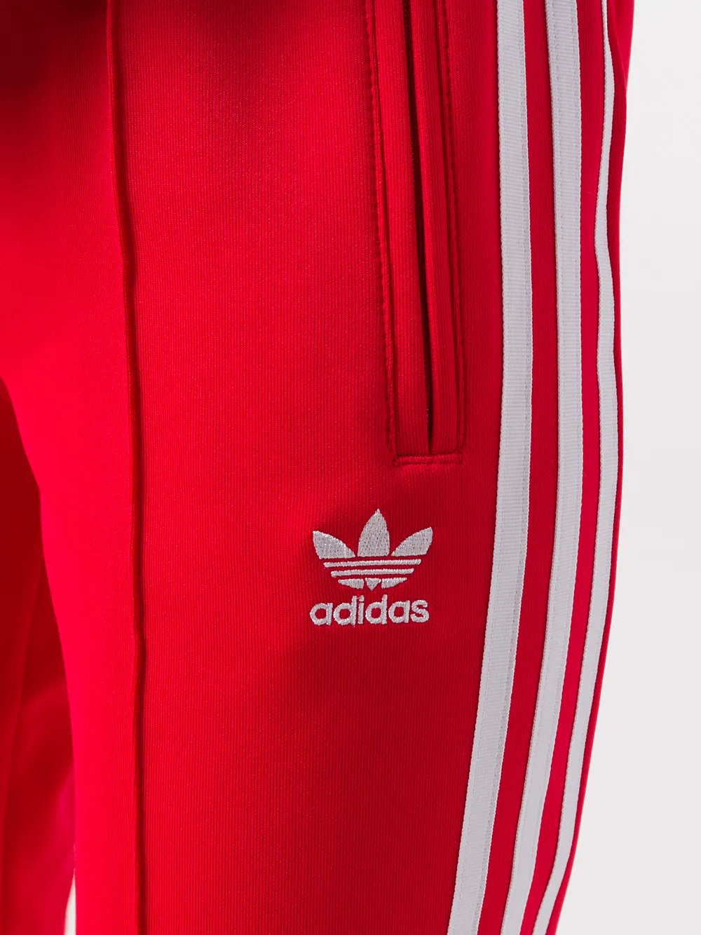 adidas tapered tracksuit bottoms Rood