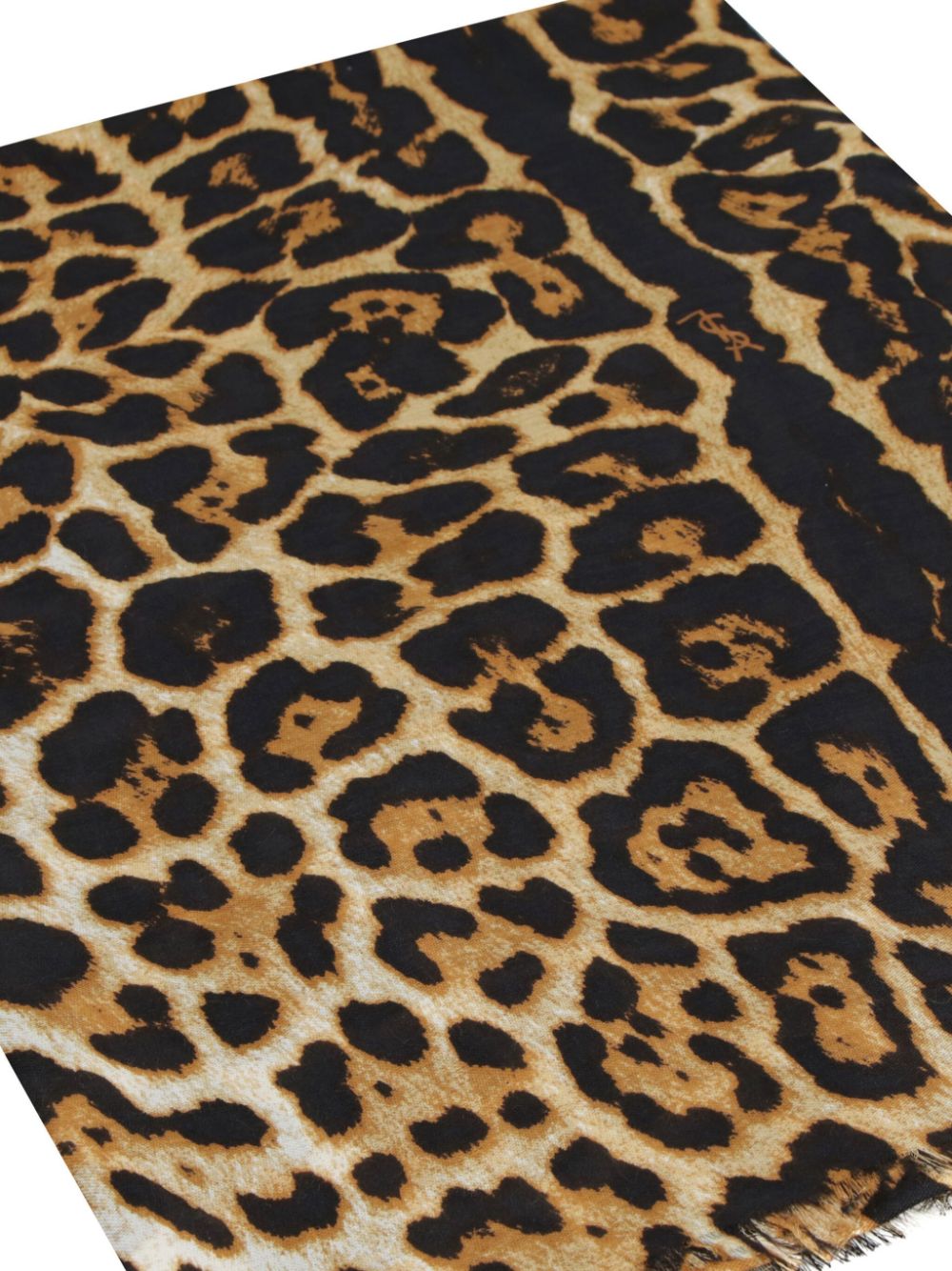 Saint Laurent Leopard sjaal - Bruin