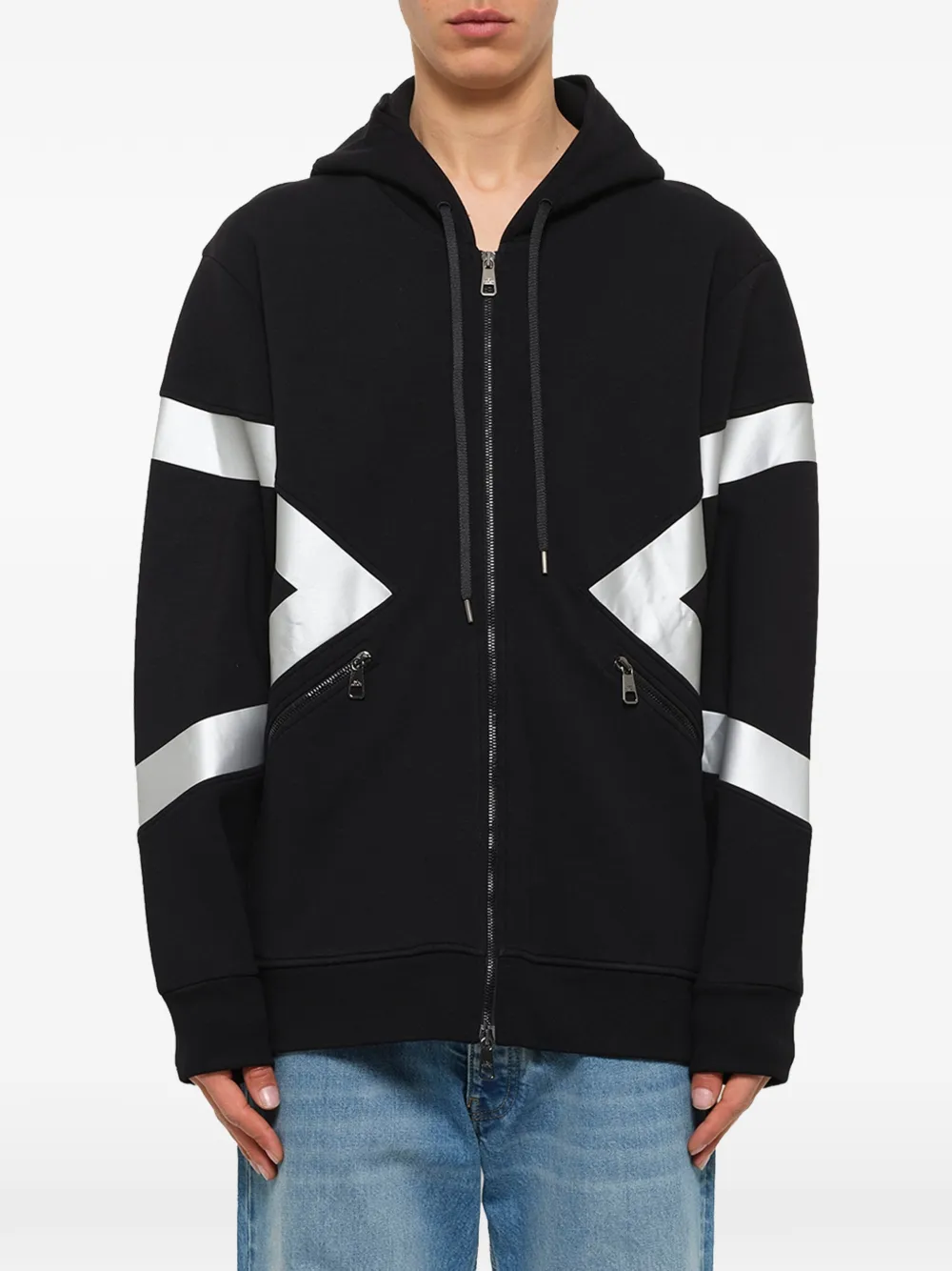Neil Barrett Giacca con cappuccio 'Modernist' - Nero