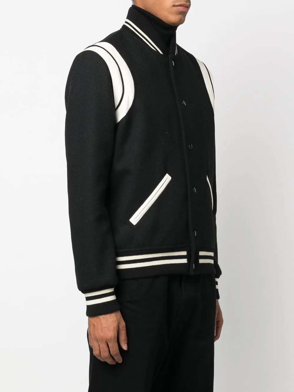 Shop Saint Laurent Teddy Bomber Jacket