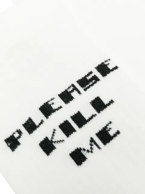 rick owens drkshdw logo印花袜子 in white