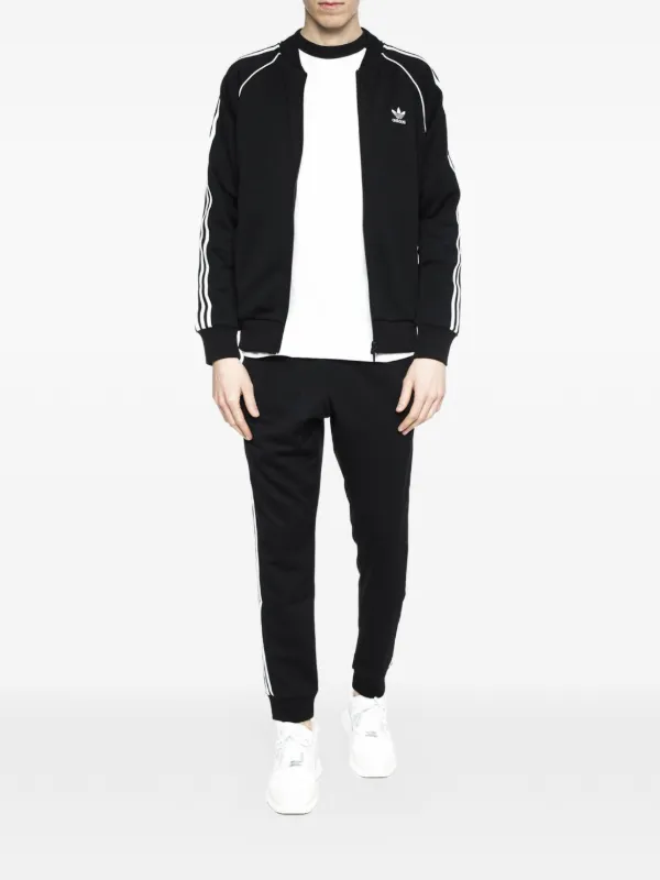Adidas Zip Front Track Sweater | Black | FARFETCH