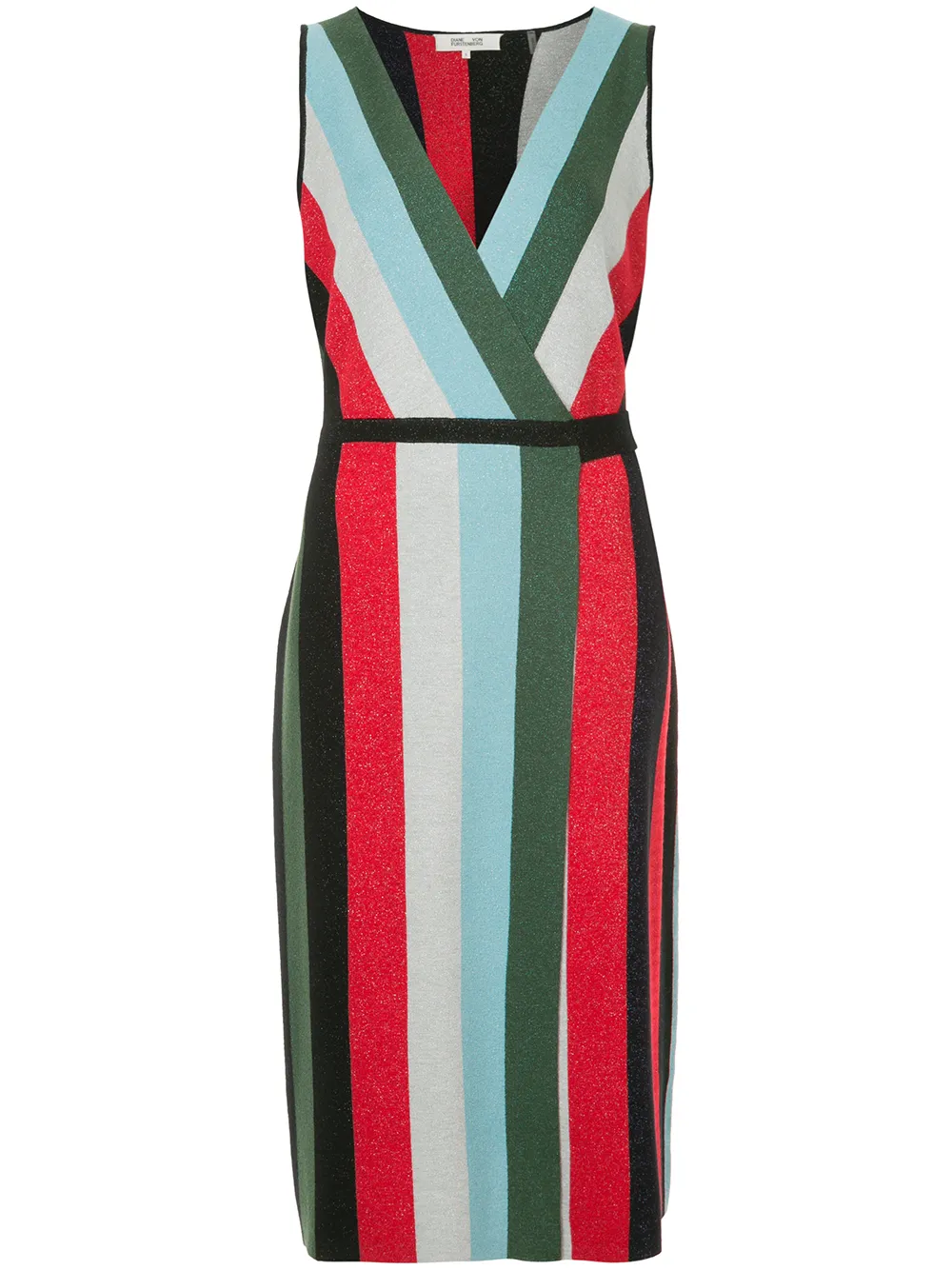 dvf striped wrap dress