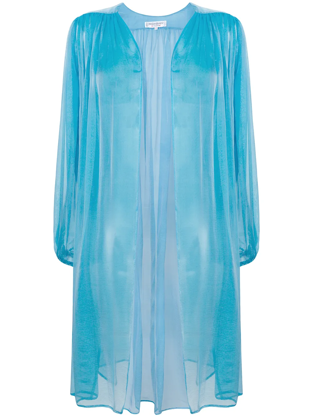 

Yves Saint Laurent Pre-Owned sheer open blouse - Azul