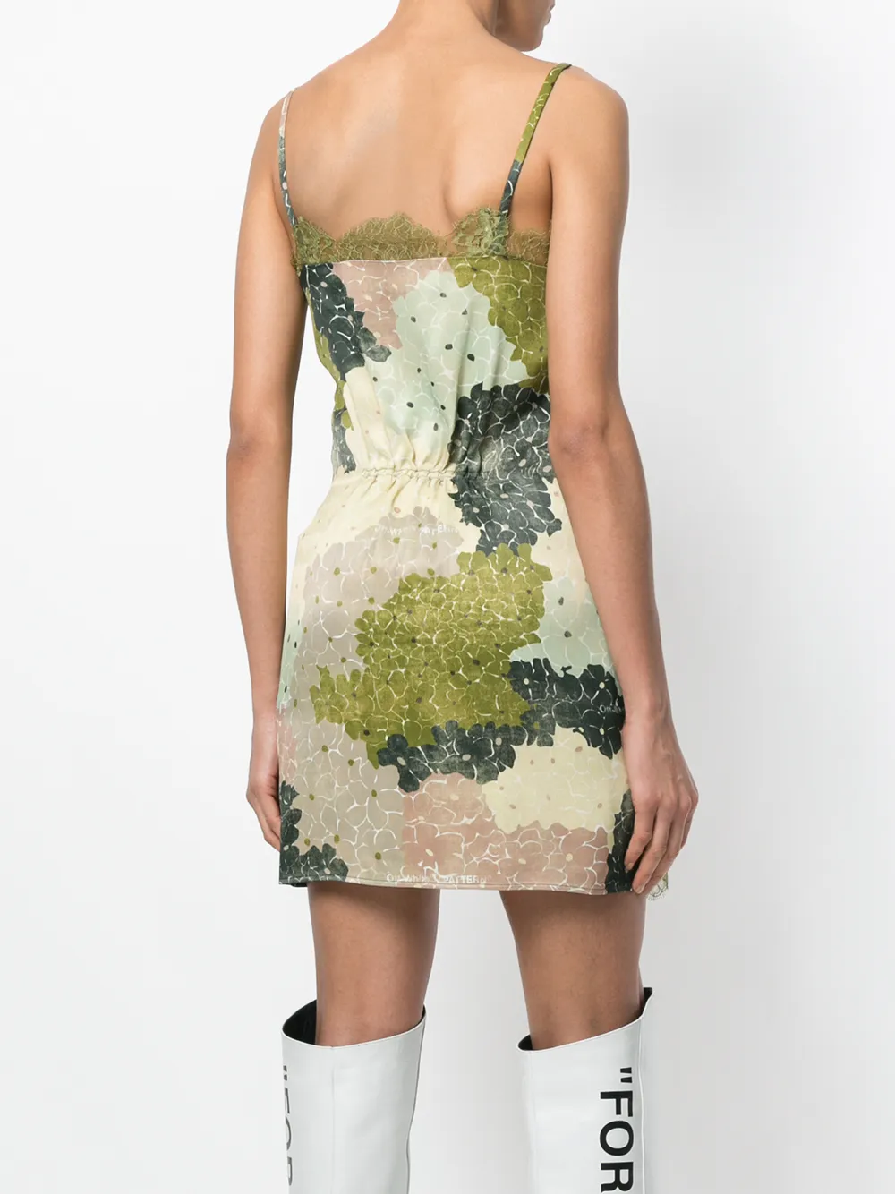 Off-White lace short dress Groen