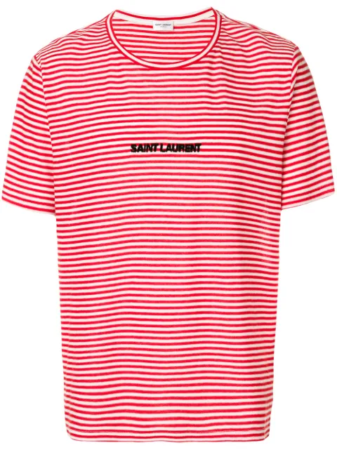 saint laurent red striped t shirt