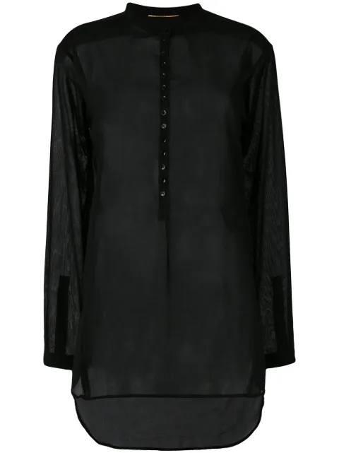 Saint Laurent sheer long-sleeve shirt