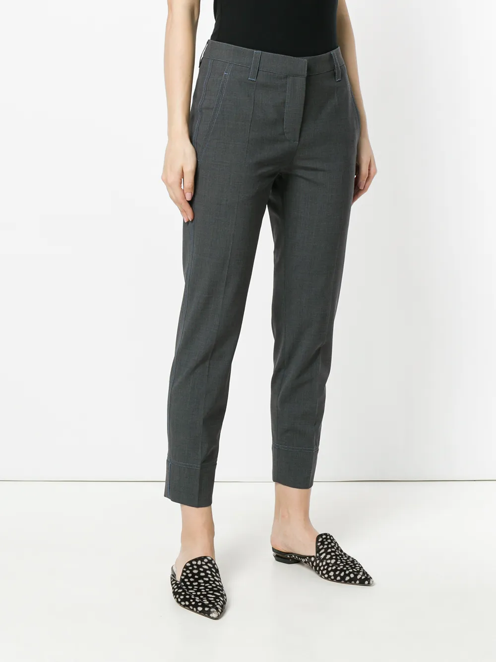 Brunello Cucinelli Broek met contrasterend stiksel Grijs