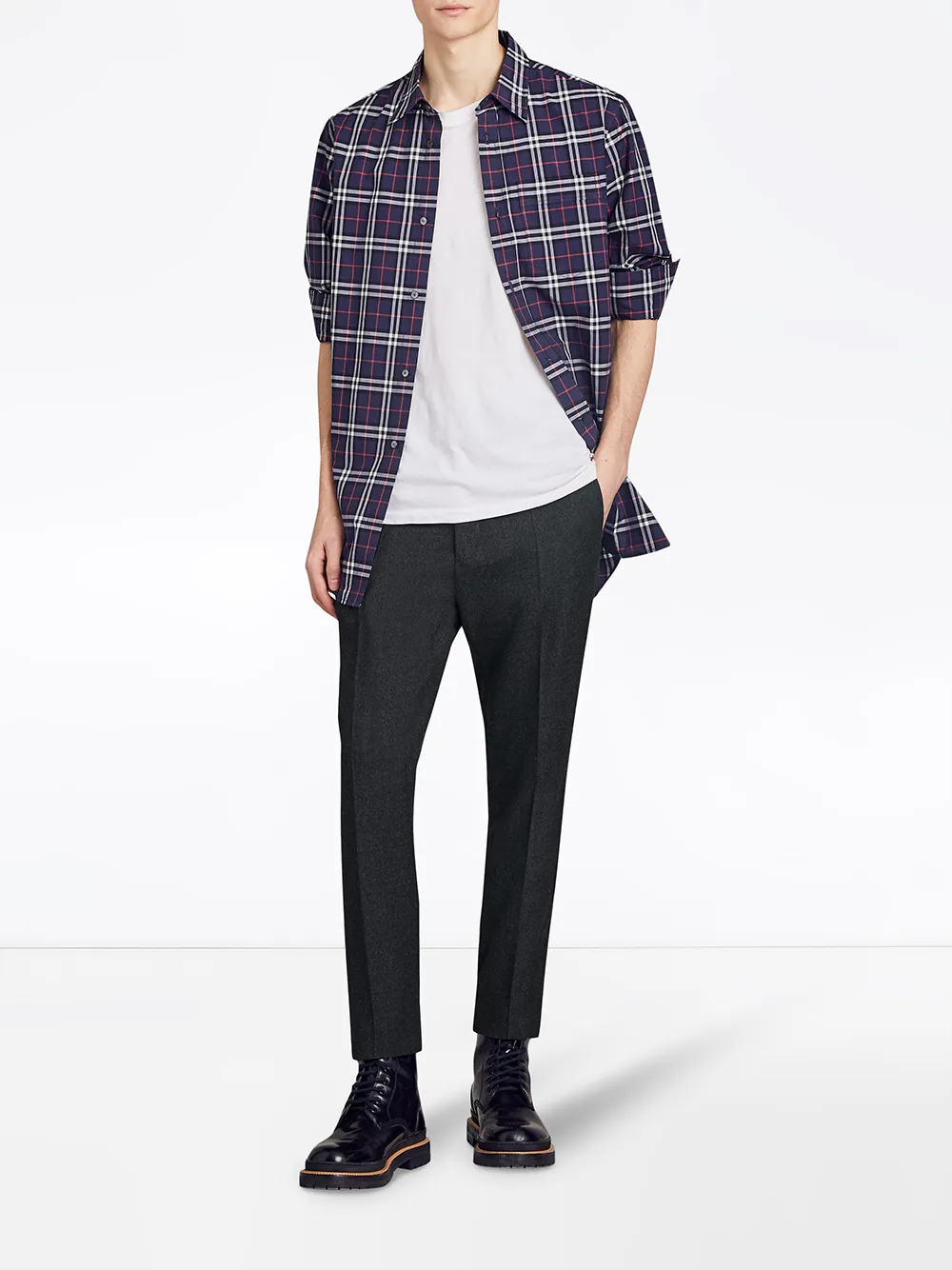 Burberry geruit poloshirt - Blauw