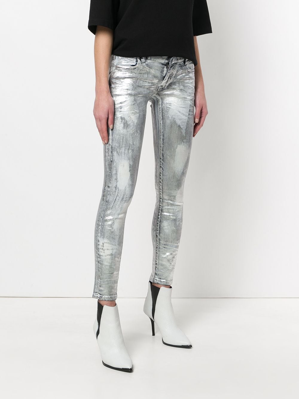 фото Faith Connexion джинсы с эффектом металлик