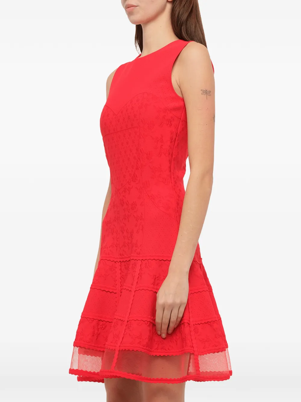 Alexander McQueen mouwloze lange gebreide jurk Rood