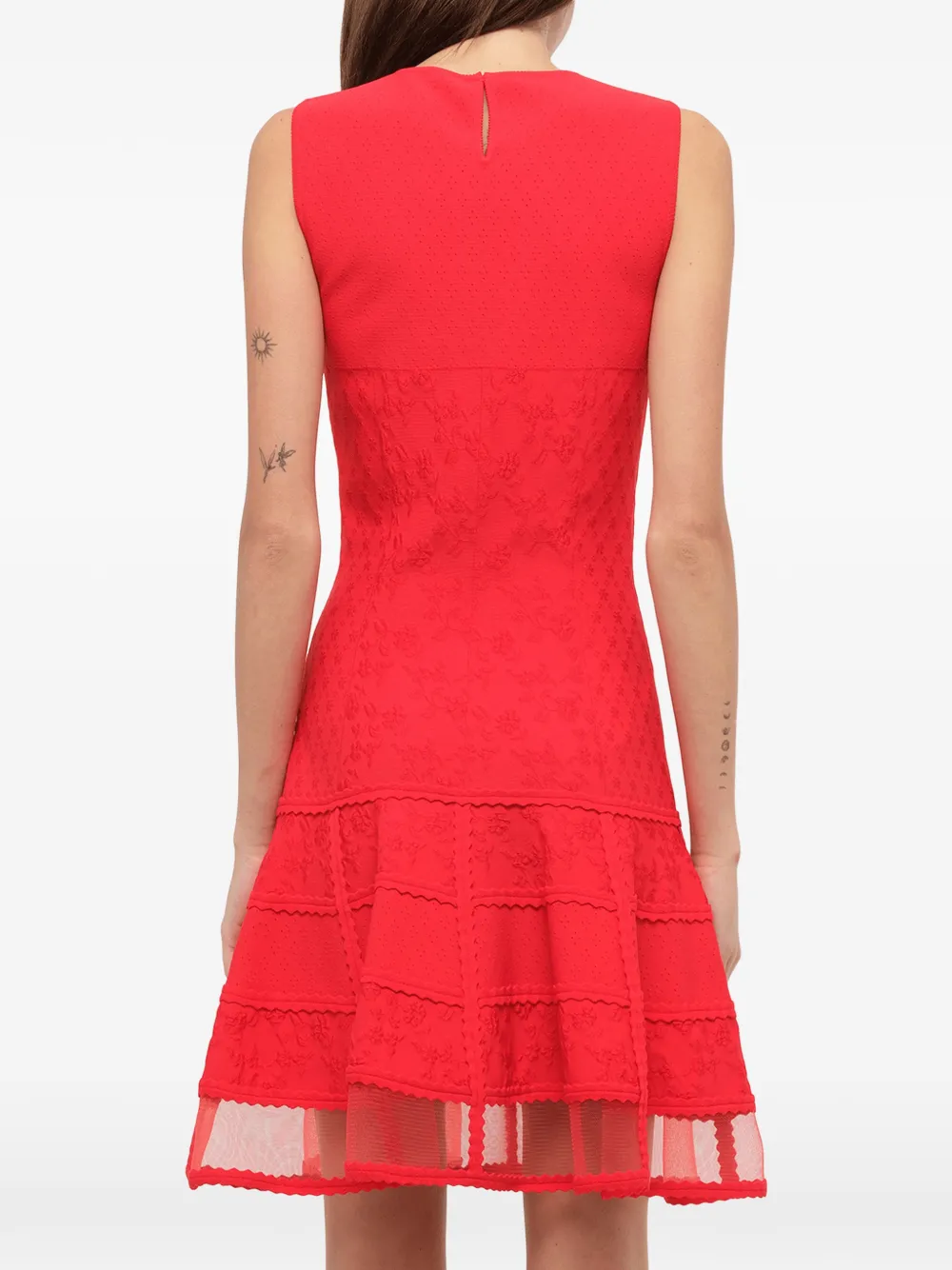 Alexander McQueen mouwloze lange gebreide jurk Rood