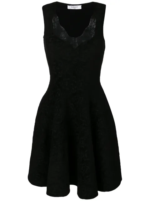 Givenchy lace trim flared dress
