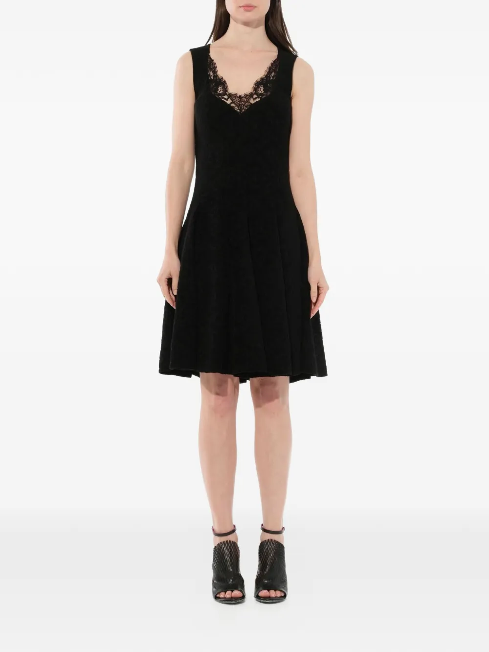 Givenchy Ausgestelltes Kleid mit Spitzeneinsatz - Schwarz