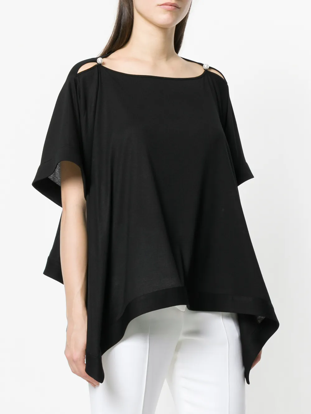 Givenchy t-shirt met gedrapeerde zoom Zwart